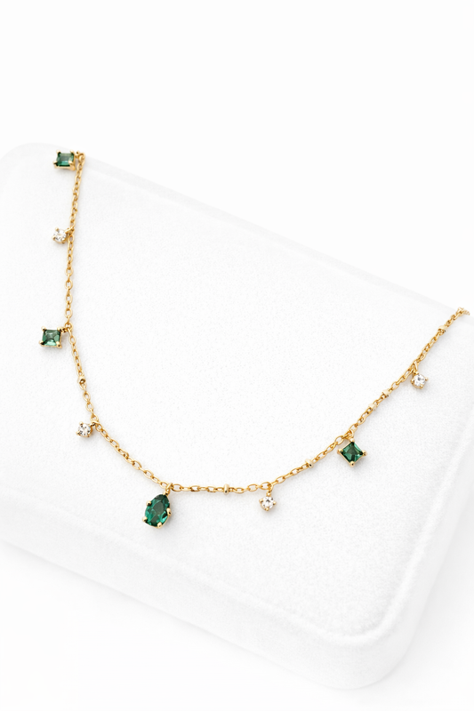 Emerald Dainty Drop Necklace