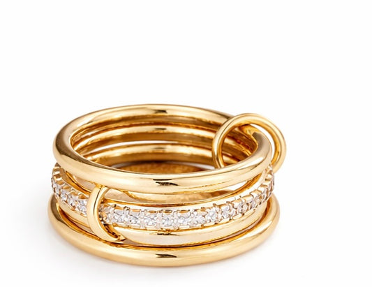 Golden Unity Crystal Ring