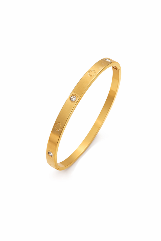 Lucky Clover Crystal Bangle