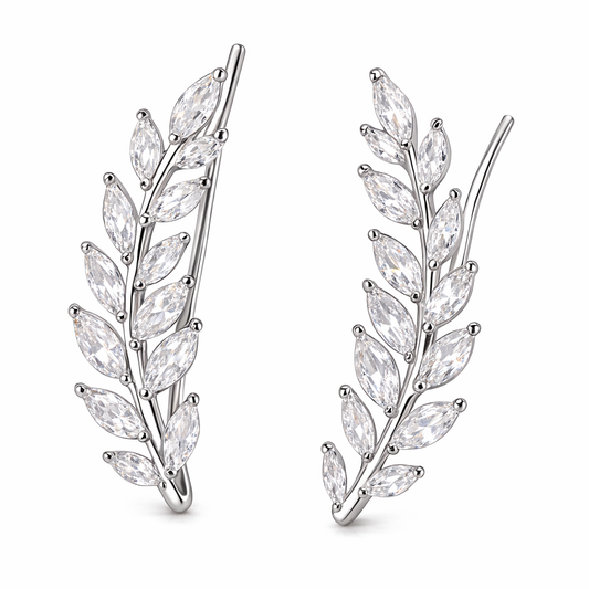 Crystal Laurel Ear Climbers