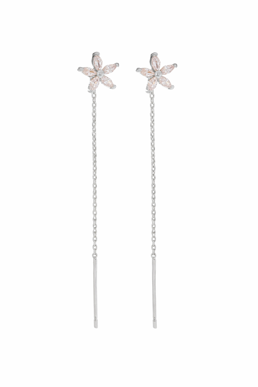 Celeste Flower Threader Earrings