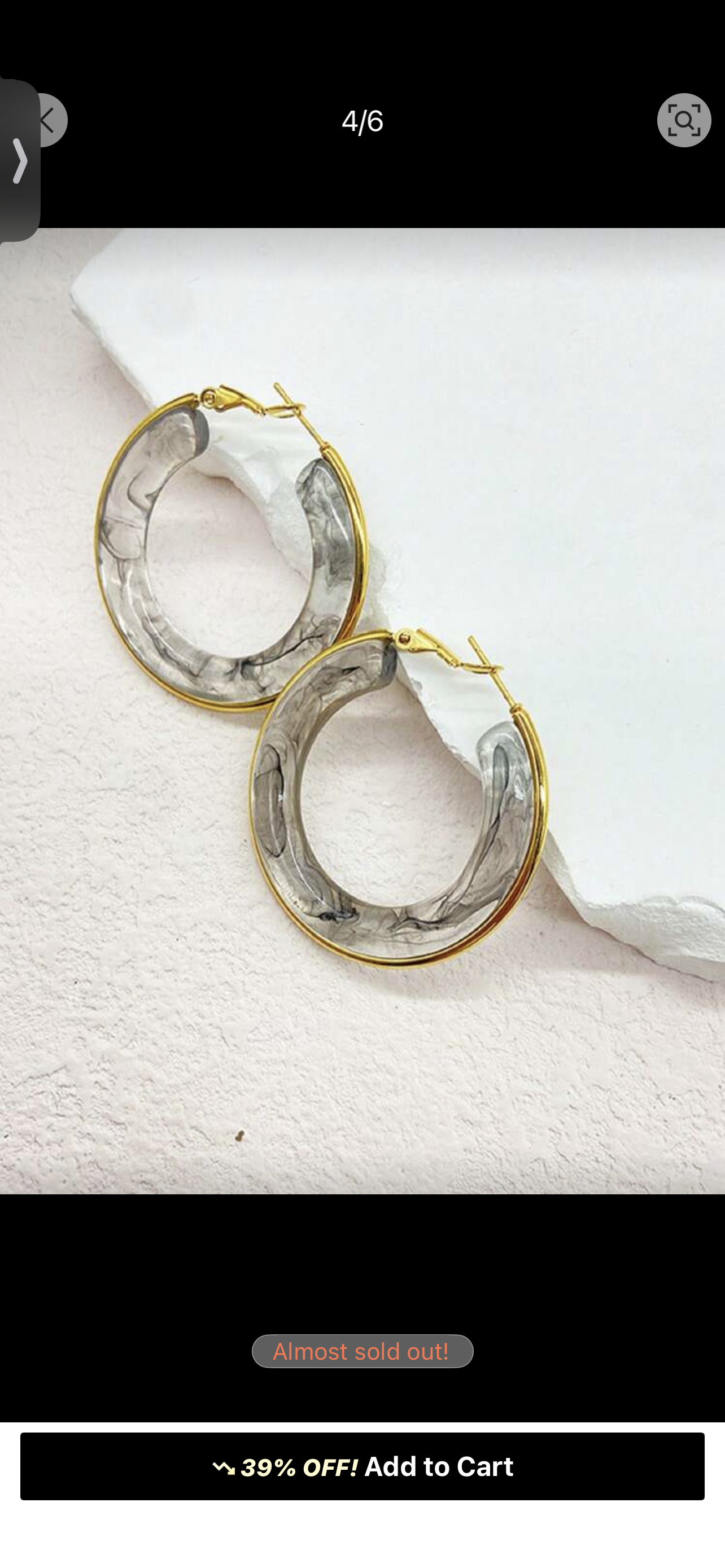 Marble Luxe Hoop Earrings